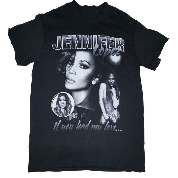 JLo Other - Jennifer Lopez JLo If You Had My Love Graphic T-Shirt Men's S Black Portrait